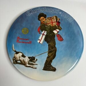 Norman Rockwell Christmas 1981 Wrapped Up In Christmas Knowles Plate 84-R70-1.8